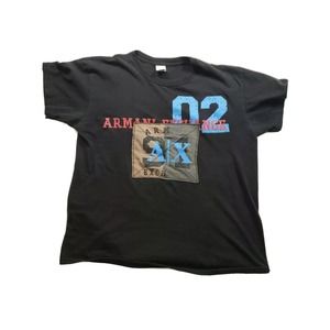 A|X ARMANI EXCHANGE‎ Patch Cut Sew T Shirt Size Small Made in USA Vintage